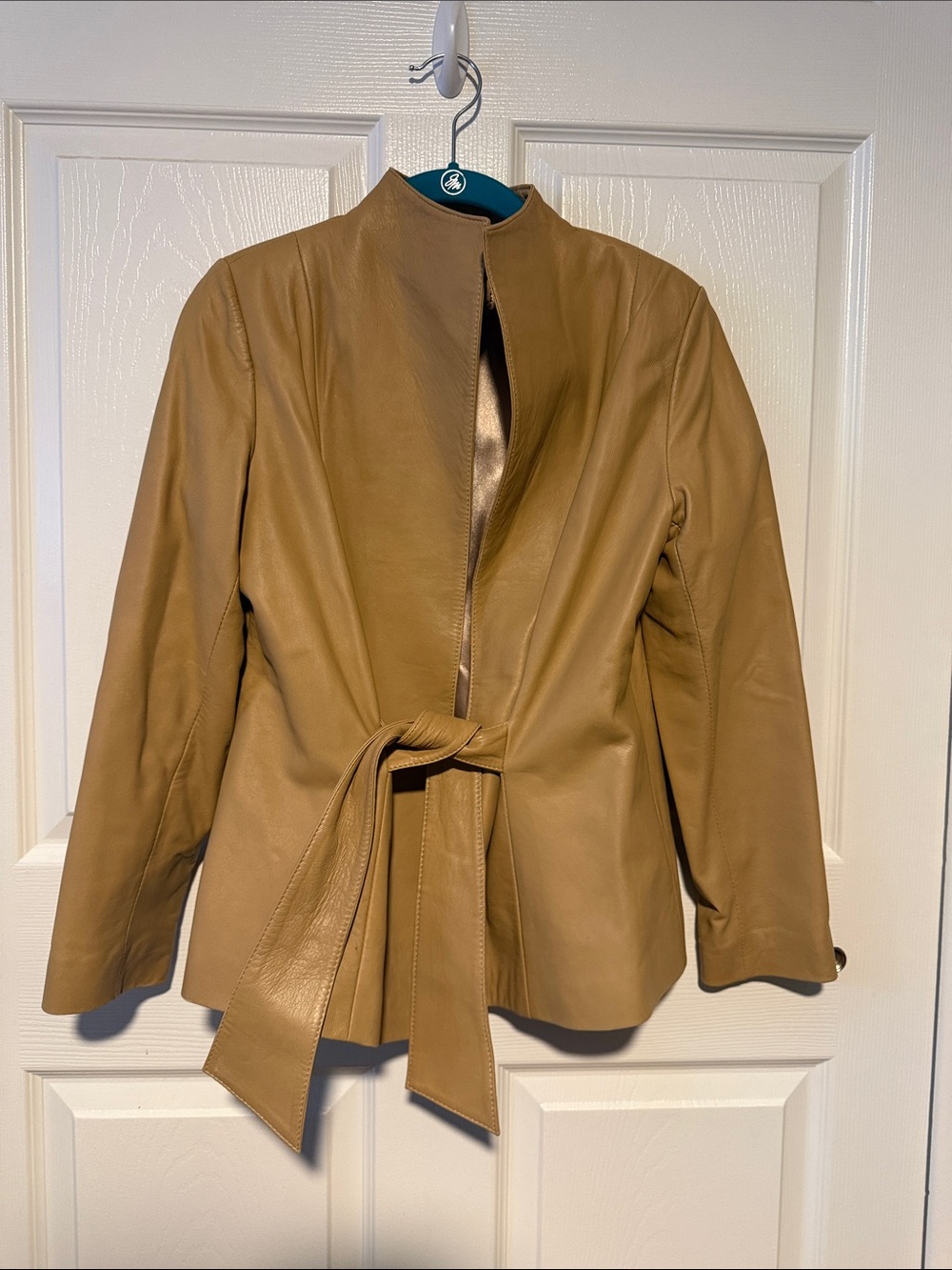 Bettina Rizzi Women’s Tan Belted Leather Jacket size Small